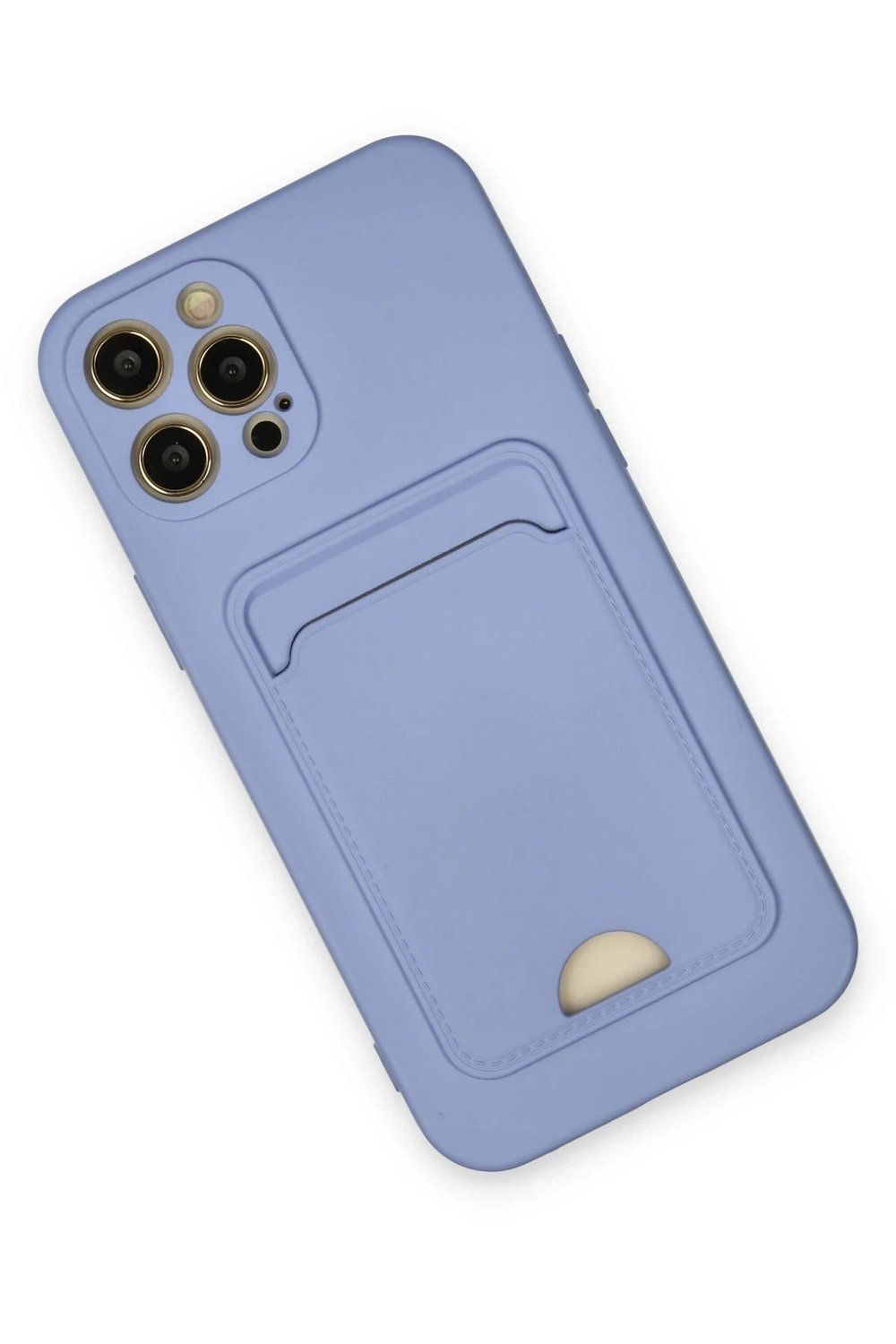 Mey İthalat®  iPhone 12 Pro Max Kılıf Kelvin Kartvizitli Silikon - Lila