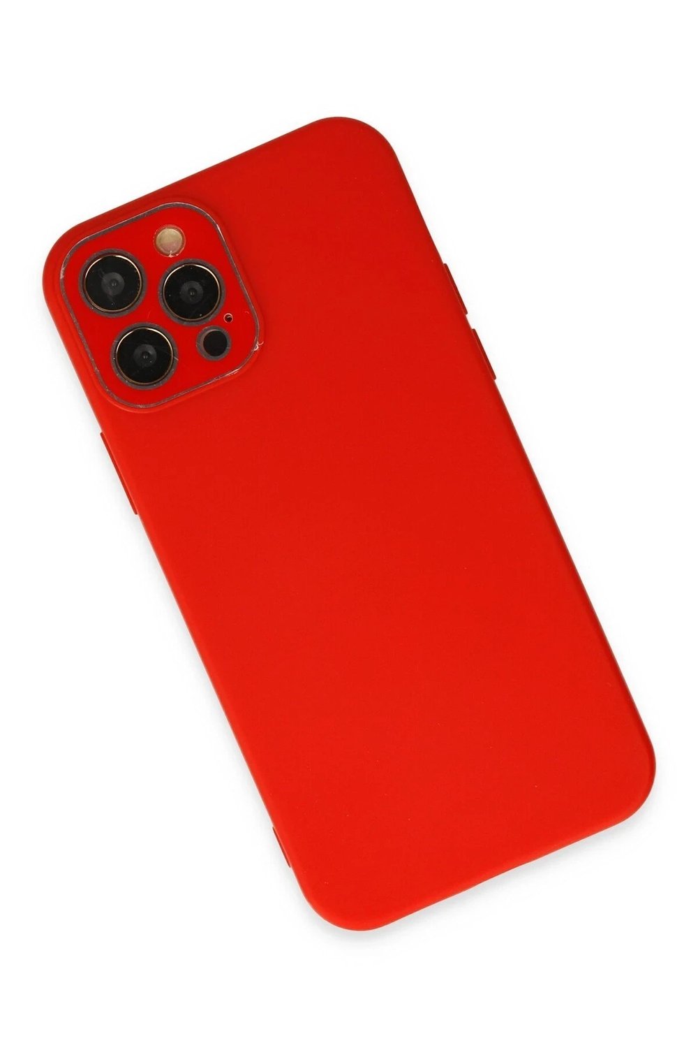 Mey İthalat®  iPhone 12 Pro Max Kılıf Lansman Glass Kapak - Kırmızı
