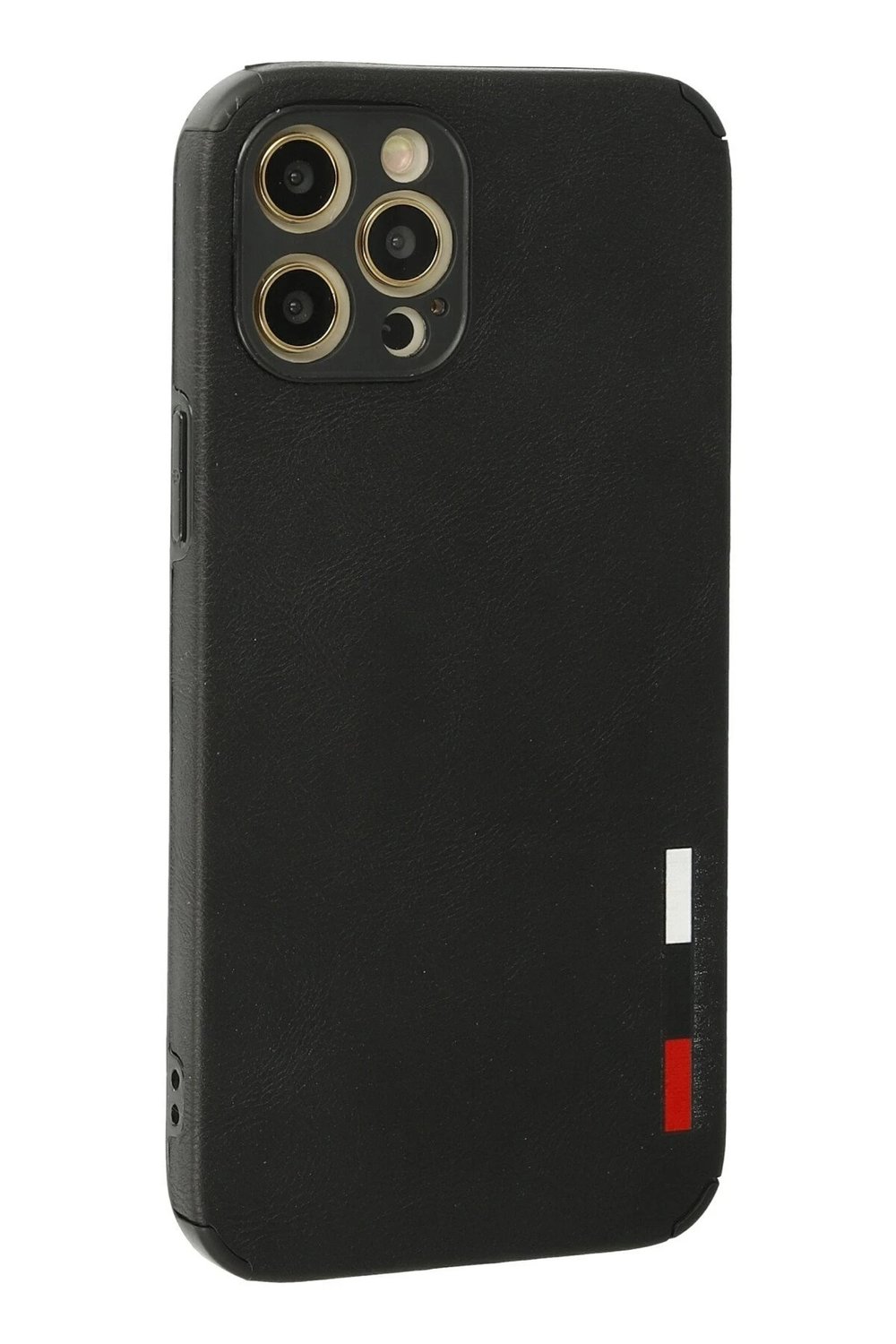 Mey İthalat®  iPhone 12 Pro Max Kılıf Loop Deri Silikon - Siyah