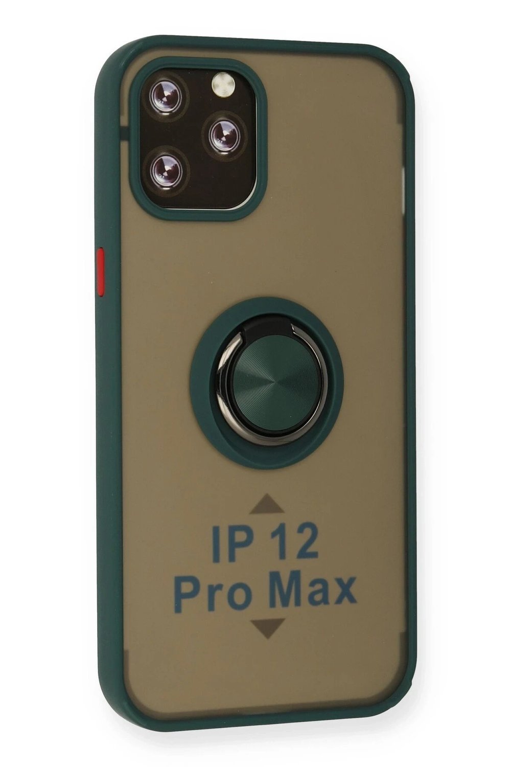 Mey İthalat®  iPhone 12 Pro Max Kılıf Montreal Yüzüklü Silikon Kapak - Yeşil