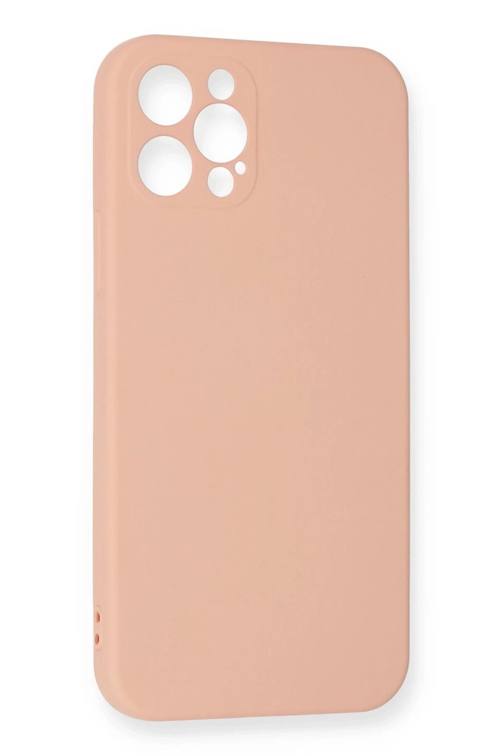 Mey İthalat®  iPhone 12 Pro Max Kılıf Nano içi Kadife Silikon - Pudra