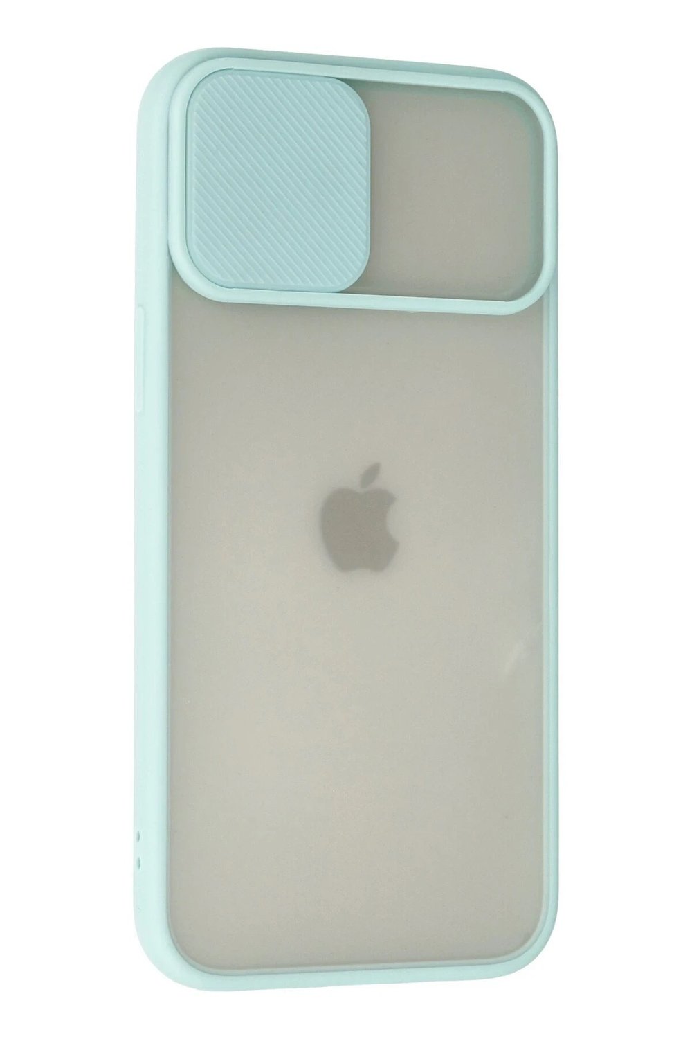 Mey İthalat®  iPhone 12 Pro Max Kılıf Palm Buzlu Kamera Sürgülü Silikon - Turkuaz