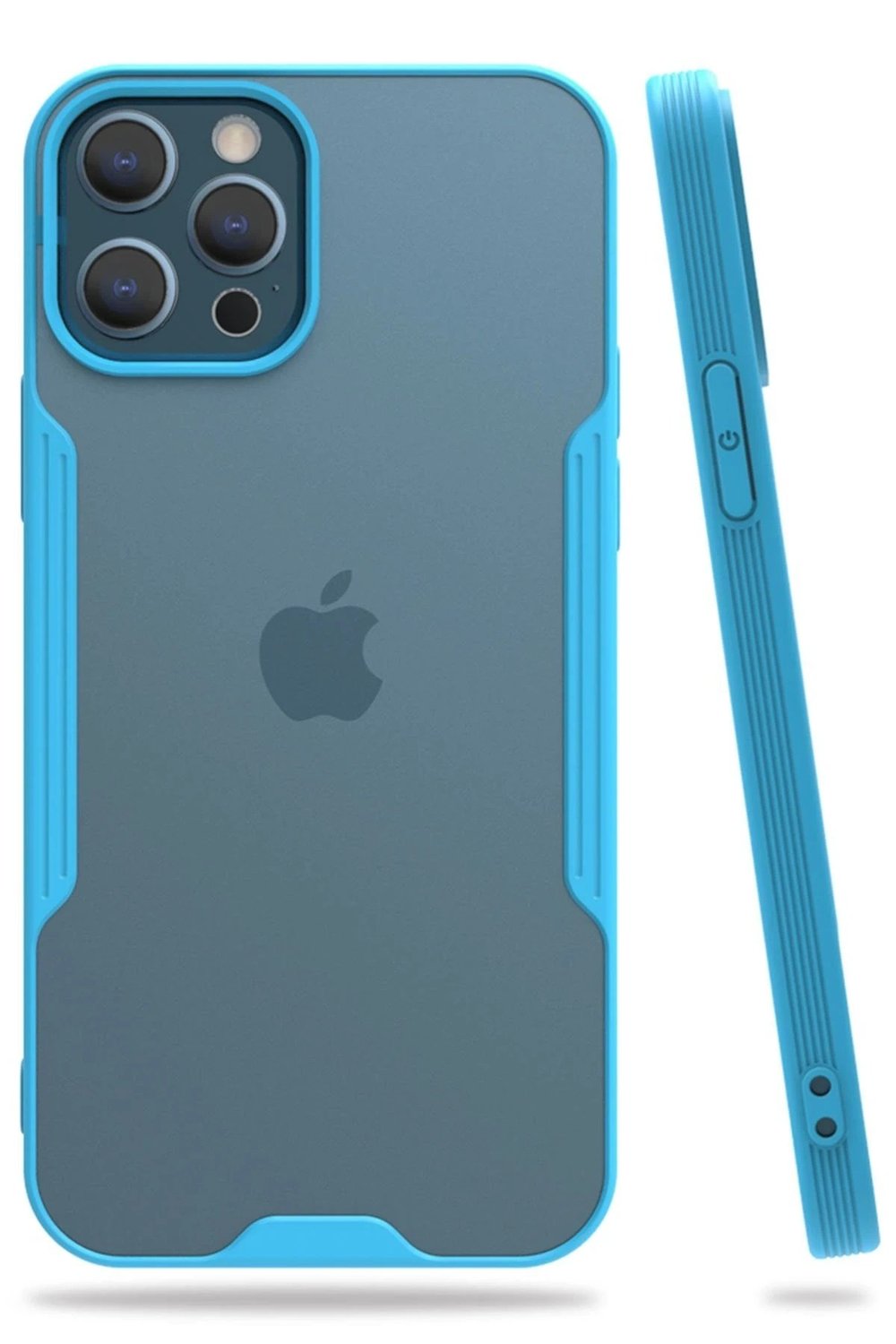 Mey İthalat®  iPhone 12 Pro Max Kılıf Platin Silikon - Mavi