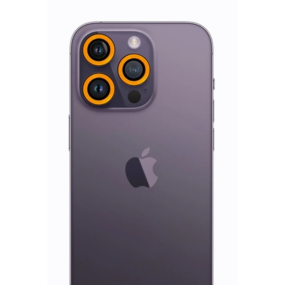 Mey İthalat®  iPhone 12 Pro Max Neon Fosforlu Kamera Lens - Sarı