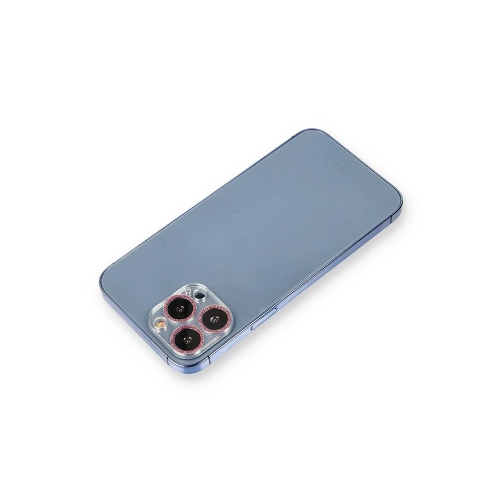 Mey İthalat®  iPhone 12 Pro Max Shine Kamera Lens Koruma Cam - Pembe