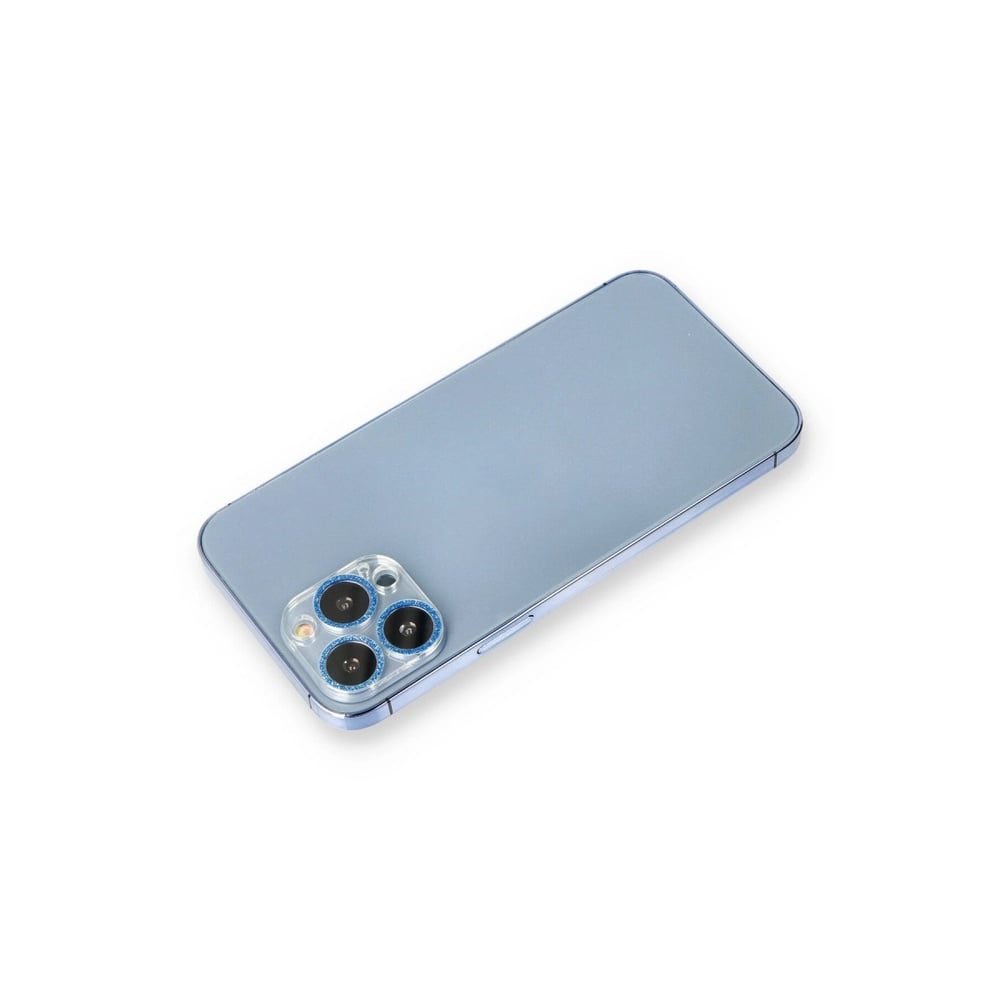 Mey İthalat®  iPhone 12 Pro Max Shine Kamera Lens Koruma Cam - Mavi
