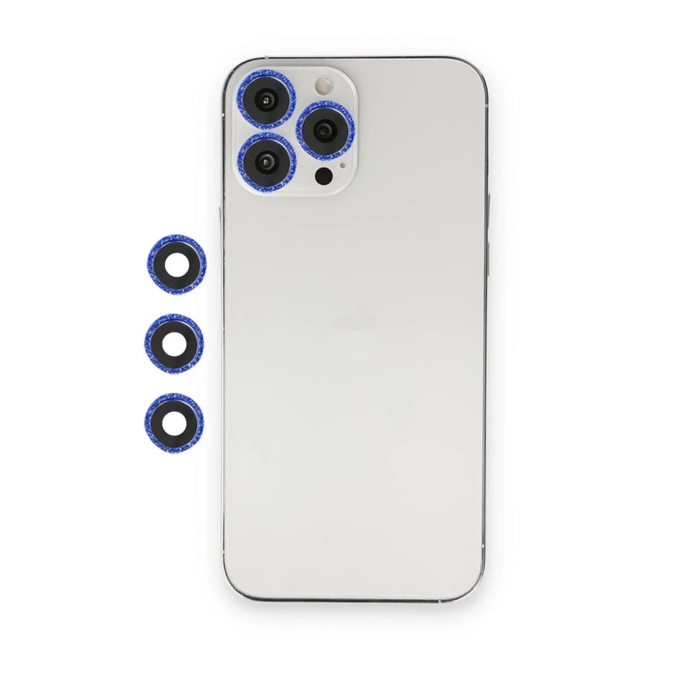 Mey İthalat®  iPhone 12 Pro Max Shine Kamera Lens - Lacivert