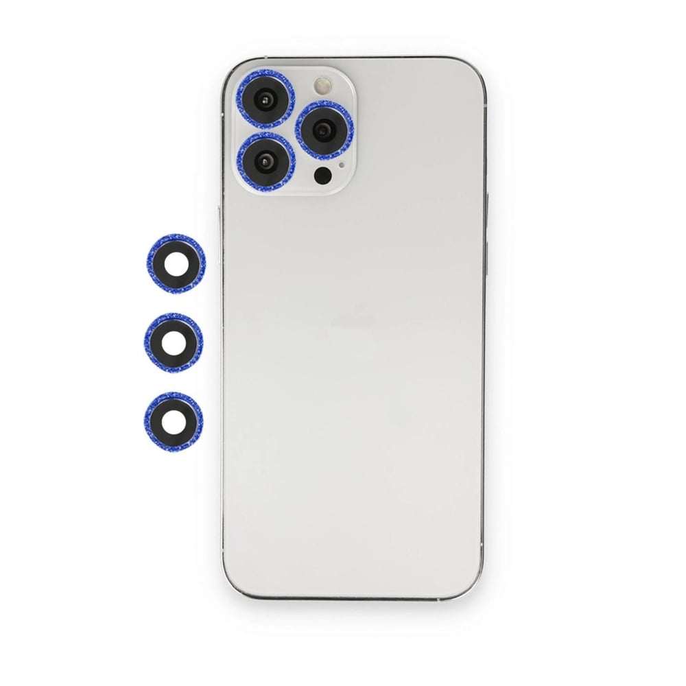 Mey İthalat®  iPhone 12 Pro Max Shine Kamera Lens - Lacivert