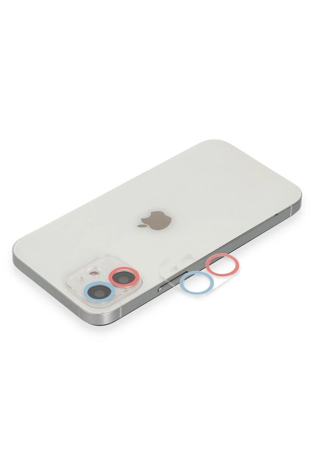 Mey İthalat®  iPhone 12 Renkli Kamera Lens Koruma Cam - Pembe-Mavi