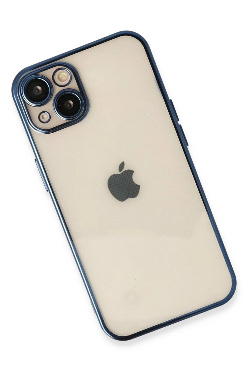 Mey İthalat®  iPhone 13 Kılıf  Lensli Silikon - Lacivert