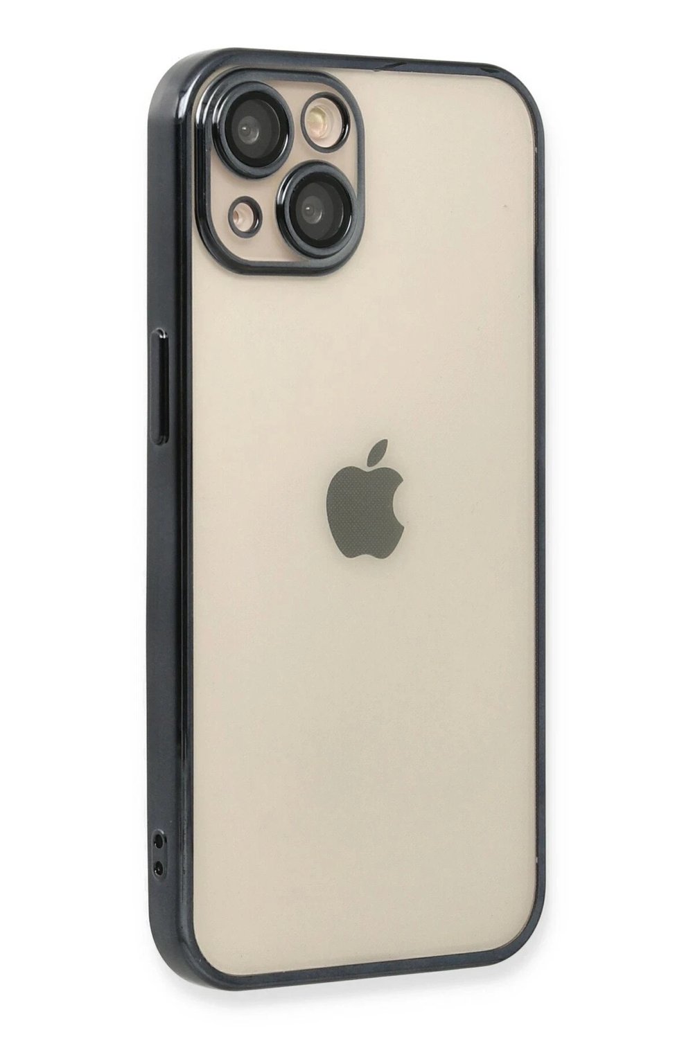 Mey İthalat®  iPhone 13 Kılıf  Lensli Silikon - Siyah
