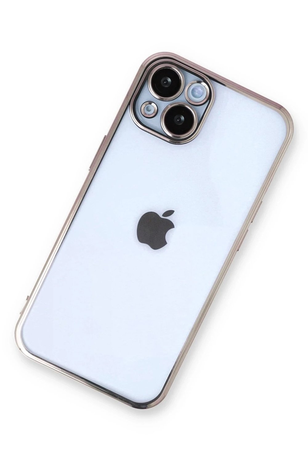 Mey İthalat®  iPhone 13 Kılıf  Lensli Silikon - Gold