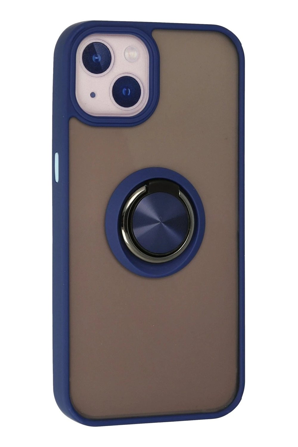 Mey İthalat®  iPhone 13 Kılıf Montreal Yüzüklü Silikon Kapak - Lacivert