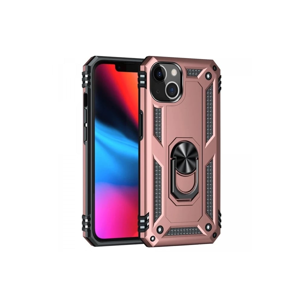 Mey İthalat®  iPhone 13 Kılıf Sofya Yüzüklü Silikon Kapak - Rose
