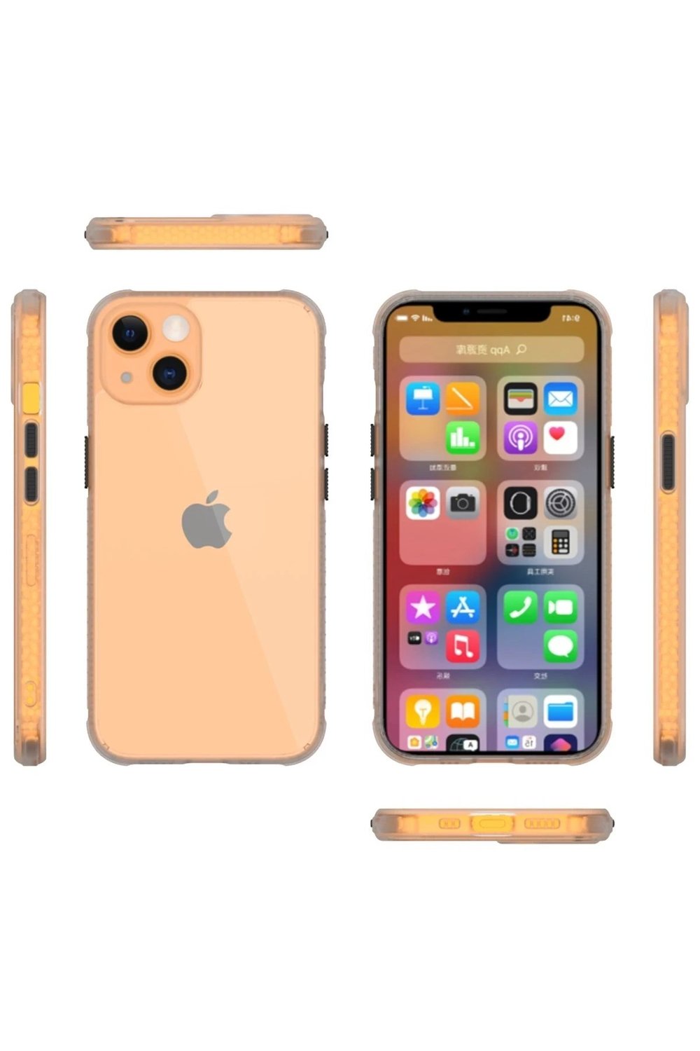Mey İthalat®  iPhone 13 Mini Kılıf Miami Şeffaf Silikon - Şeffaf