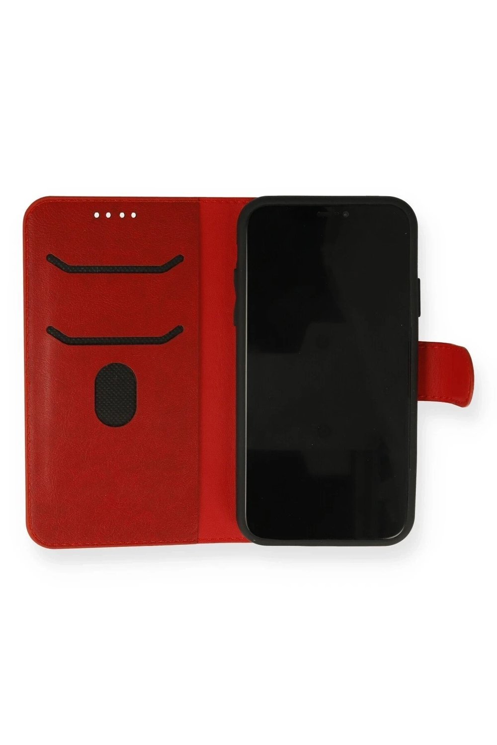 Mey İthalat®  iPhone 13 Mini Kılıf Trend S Plus Kapaklı Kılıf - Kırmızı