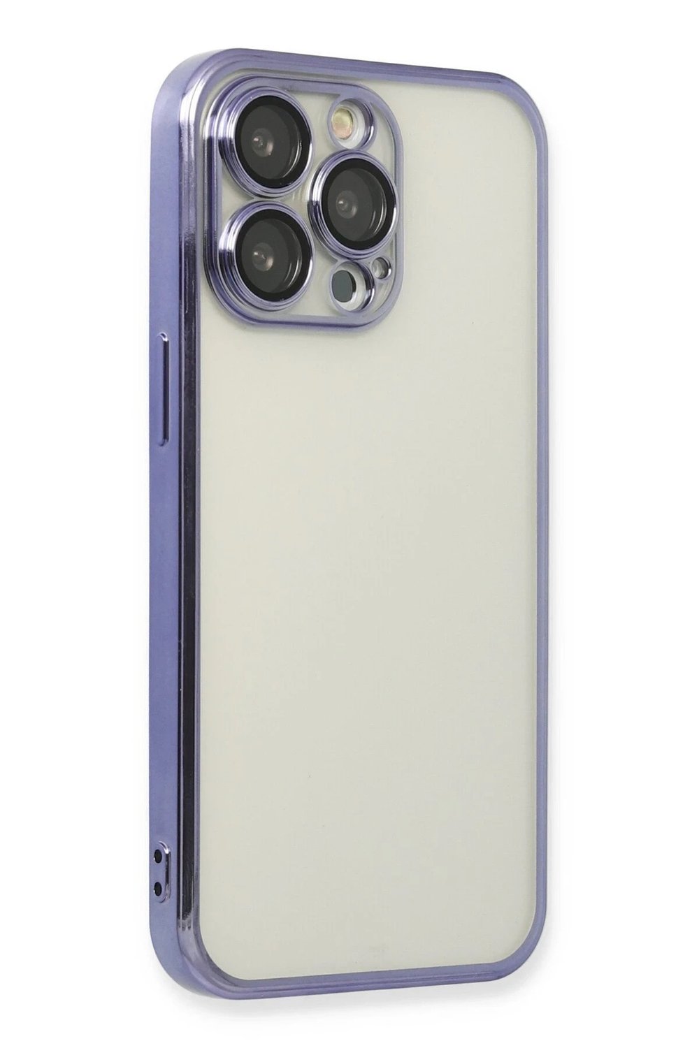 Mey İthalat®  iPhone 13 Pro Kılıf  Lensli Silikon - Mor