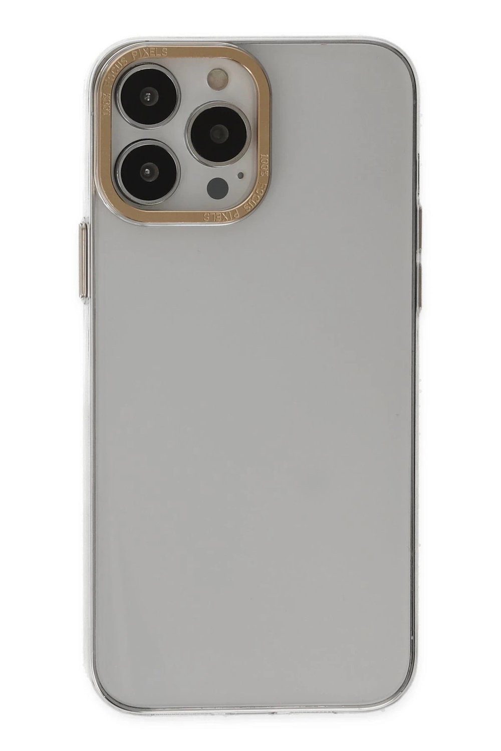 Mey İthalat®  iPhone 13 Pro Kılıf Anka PC Sert Metal Kapak - Şeffaf
