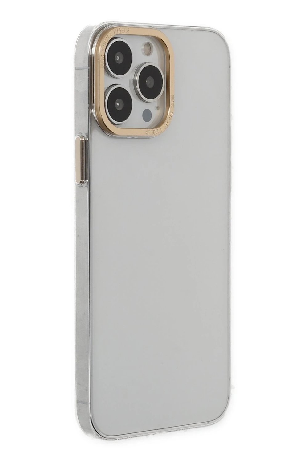 Mey İthalat®  iPhone 13 Pro Kılıf Anka PC Sert Metal Kapak - Şeffaf