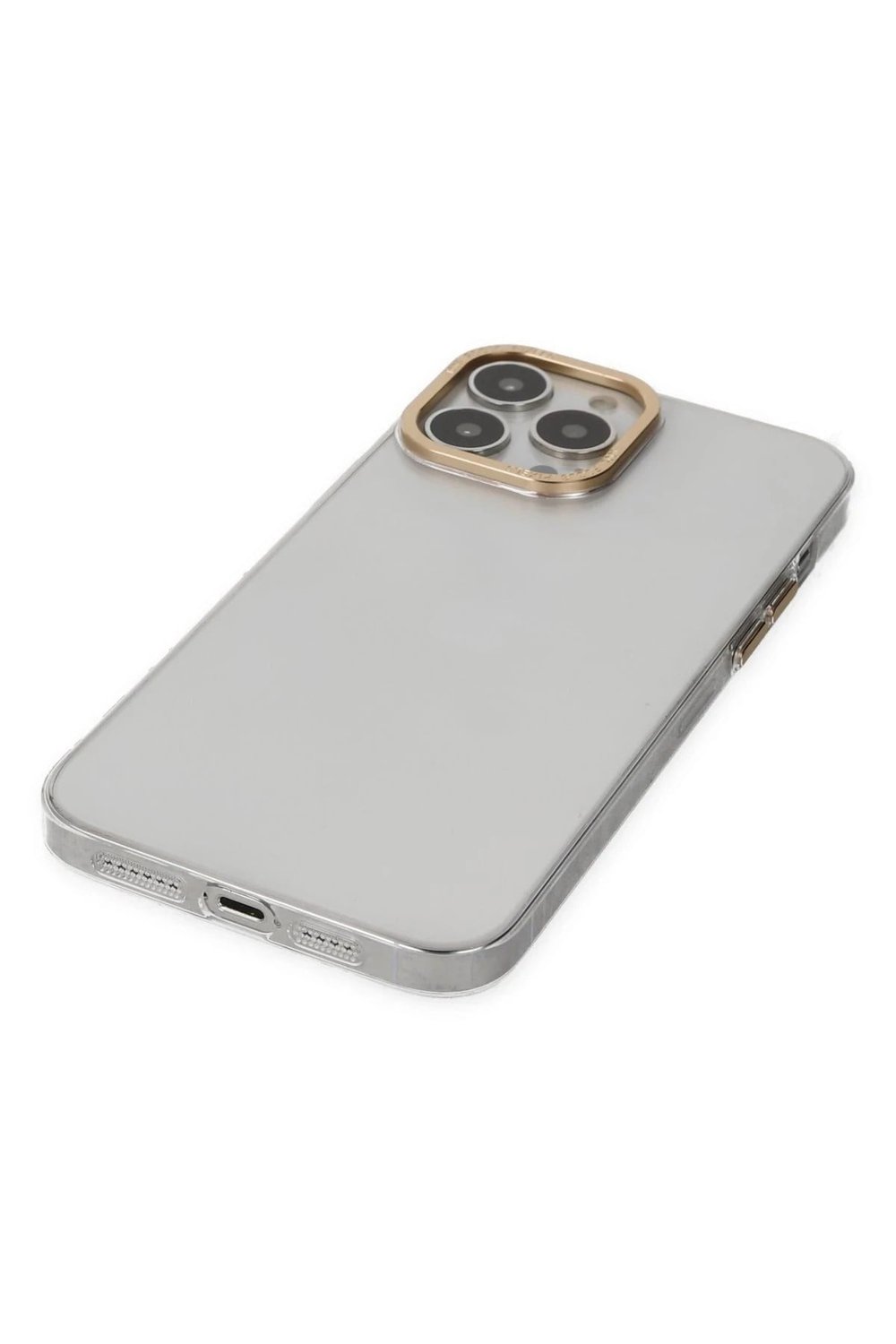 Mey İthalat®  iPhone 13 Pro Kılıf Anka PC Sert Metal Kapak - Şeffaf