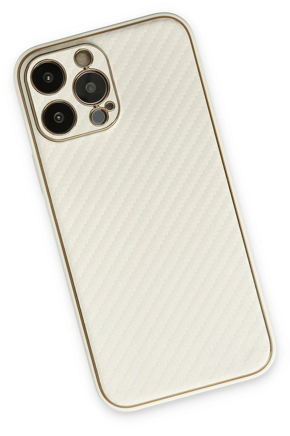 Mey İthalat®  iPhone 13 Pro Kılıf Coco Karbon Silikon - Beyaz