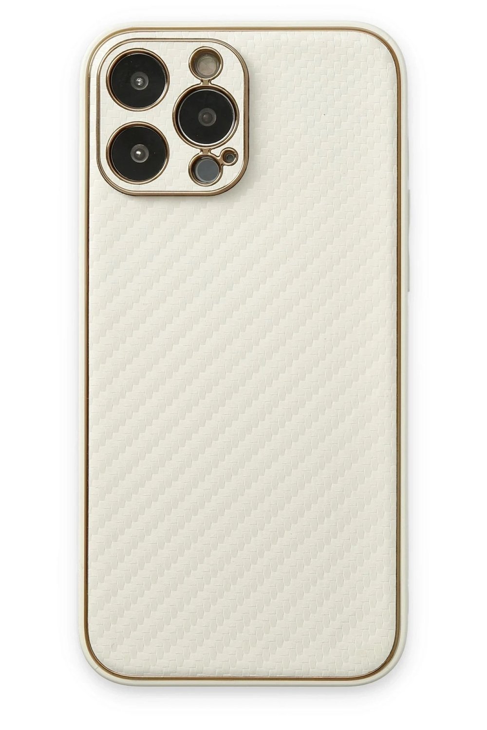 Mey İthalat®  iPhone 13 Pro Kılıf Coco Karbon Silikon - Beyaz