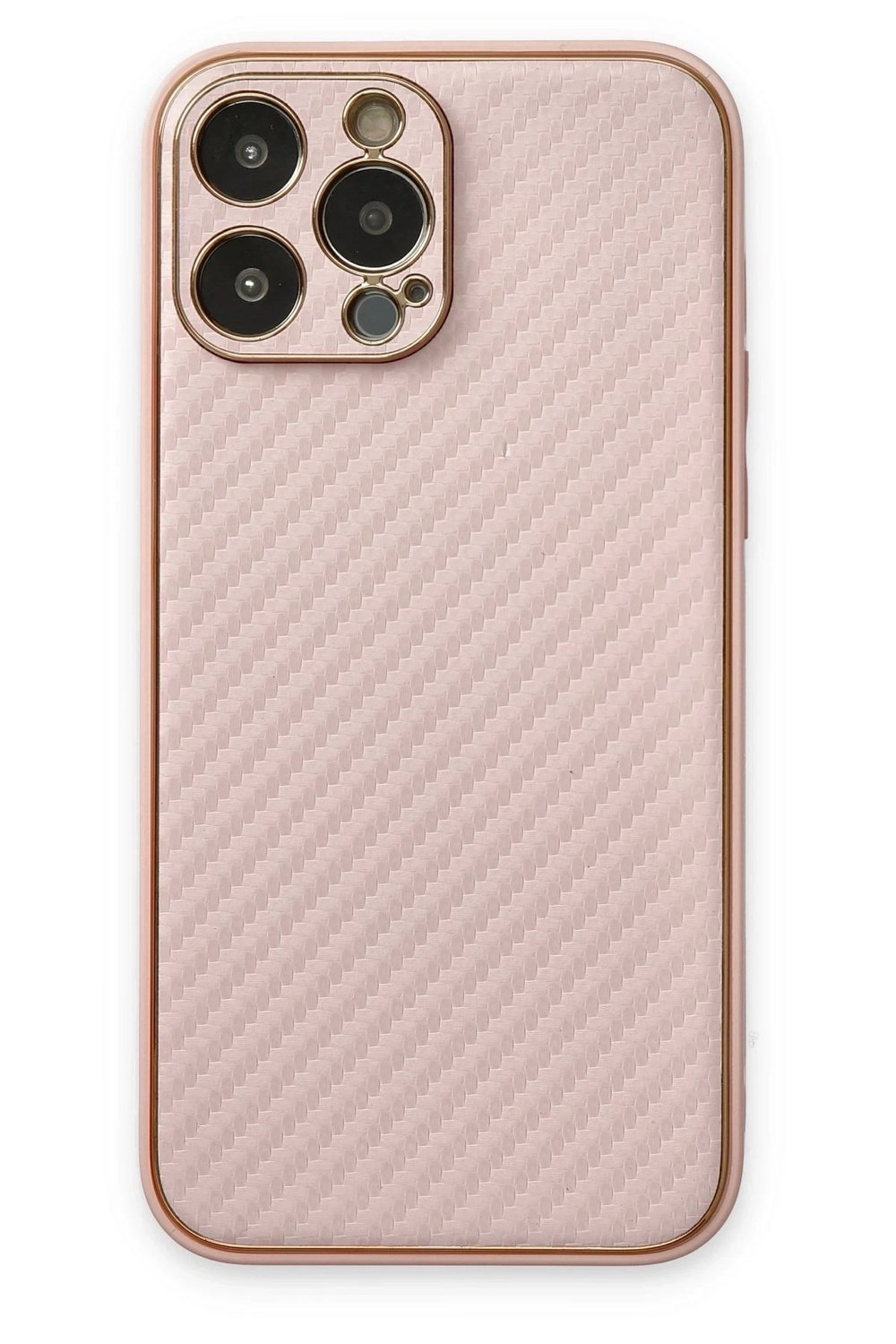 Mey İthalat®  iPhone 13 Pro Kılıf Coco Karbon Silikon - Pembe