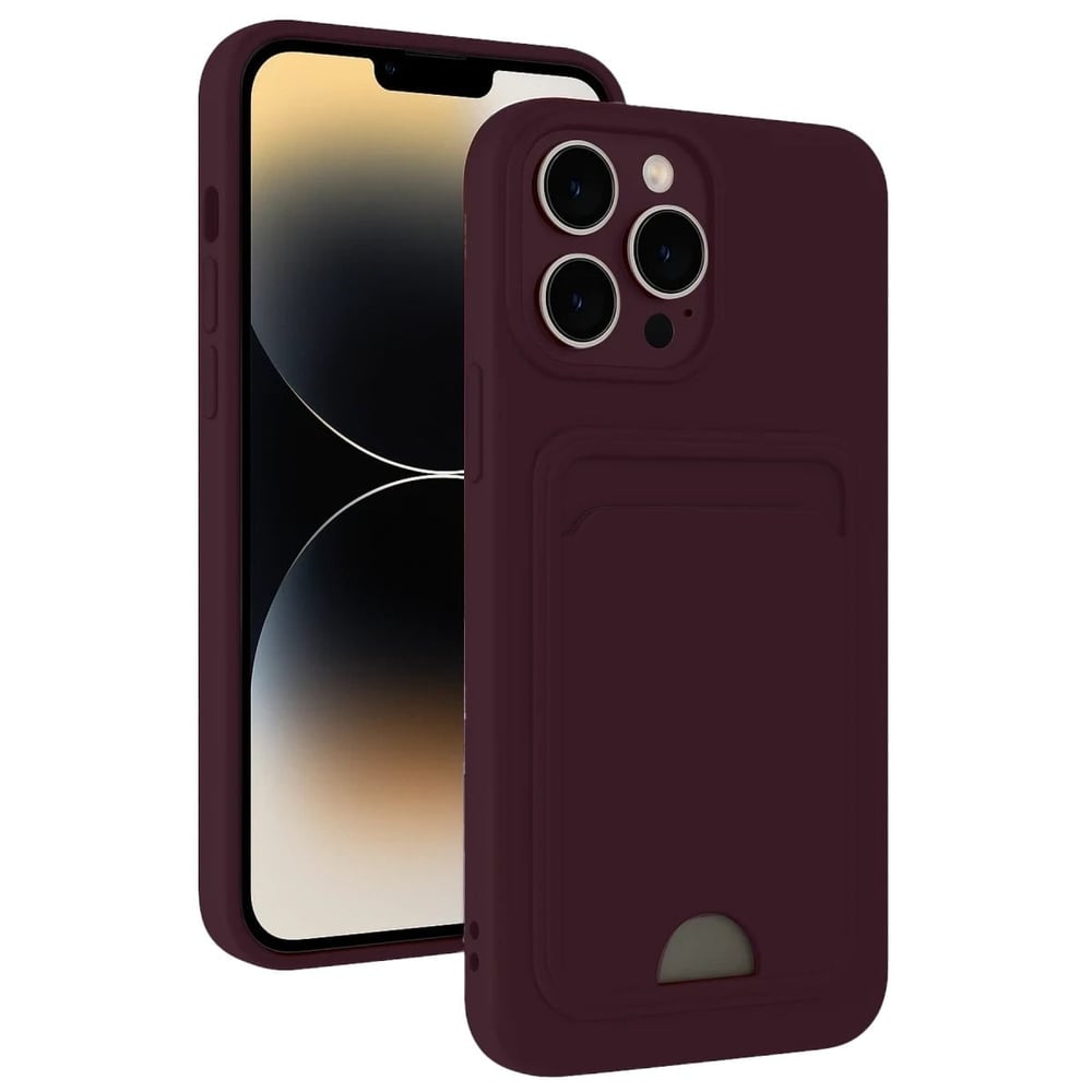 Mey İthalat®  iPhone 13 Pro Kılıf Kelvin Kartvizitli Silikon - Derin Mor