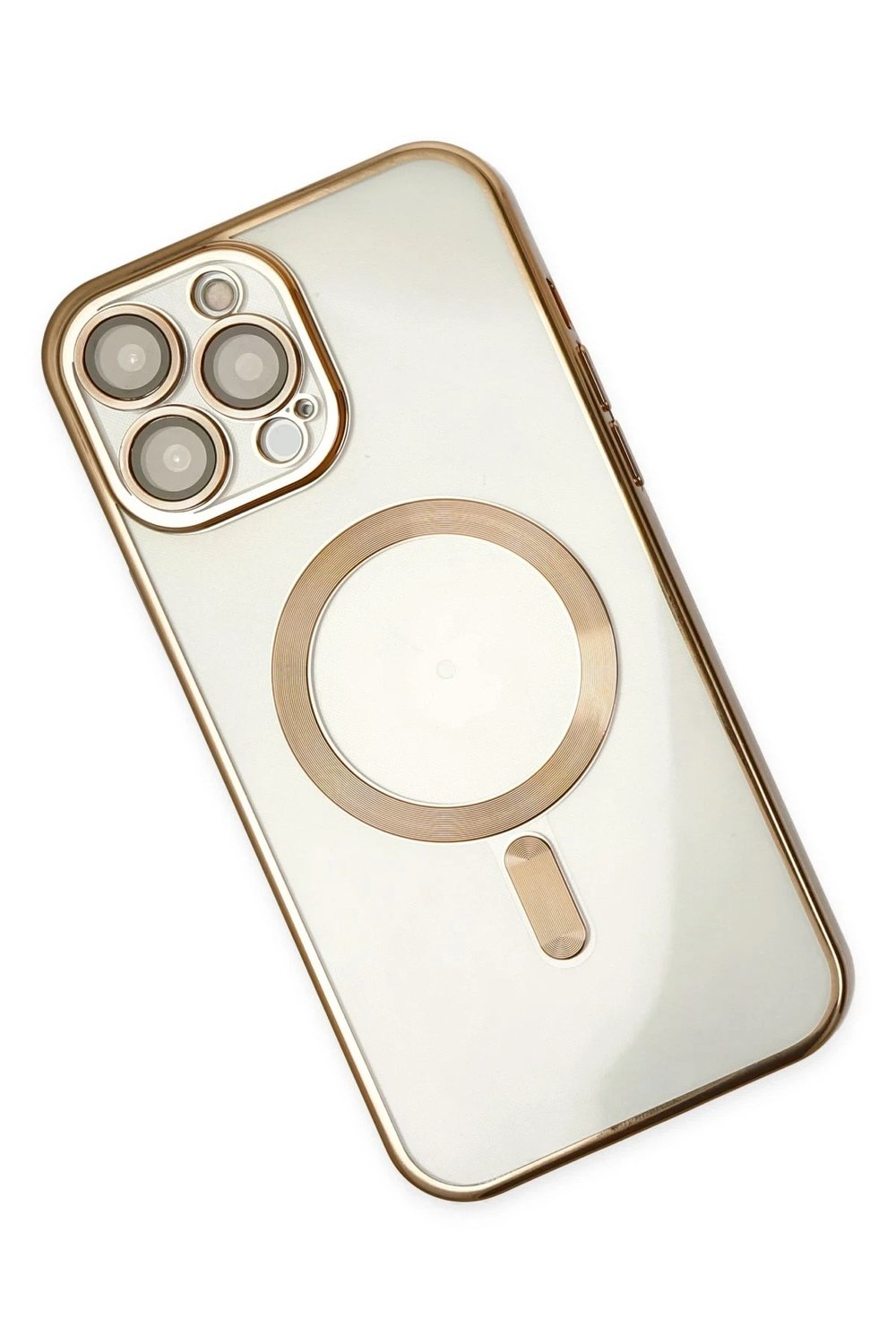 Mey İthalat®  iPhone 13 Pro Kılıf Kross Magneticsafe Kapak - Gold