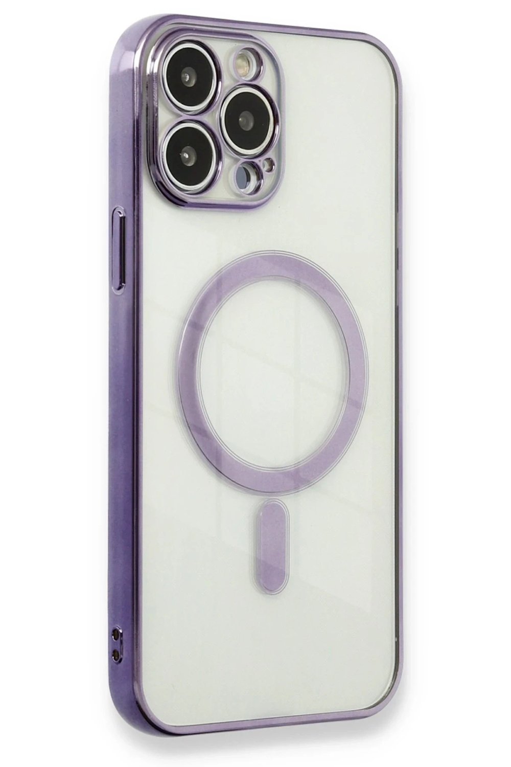 Mey İthalat®  iPhone 13 Pro Kılıf Magneticsafe Lazer Silikon - Mor