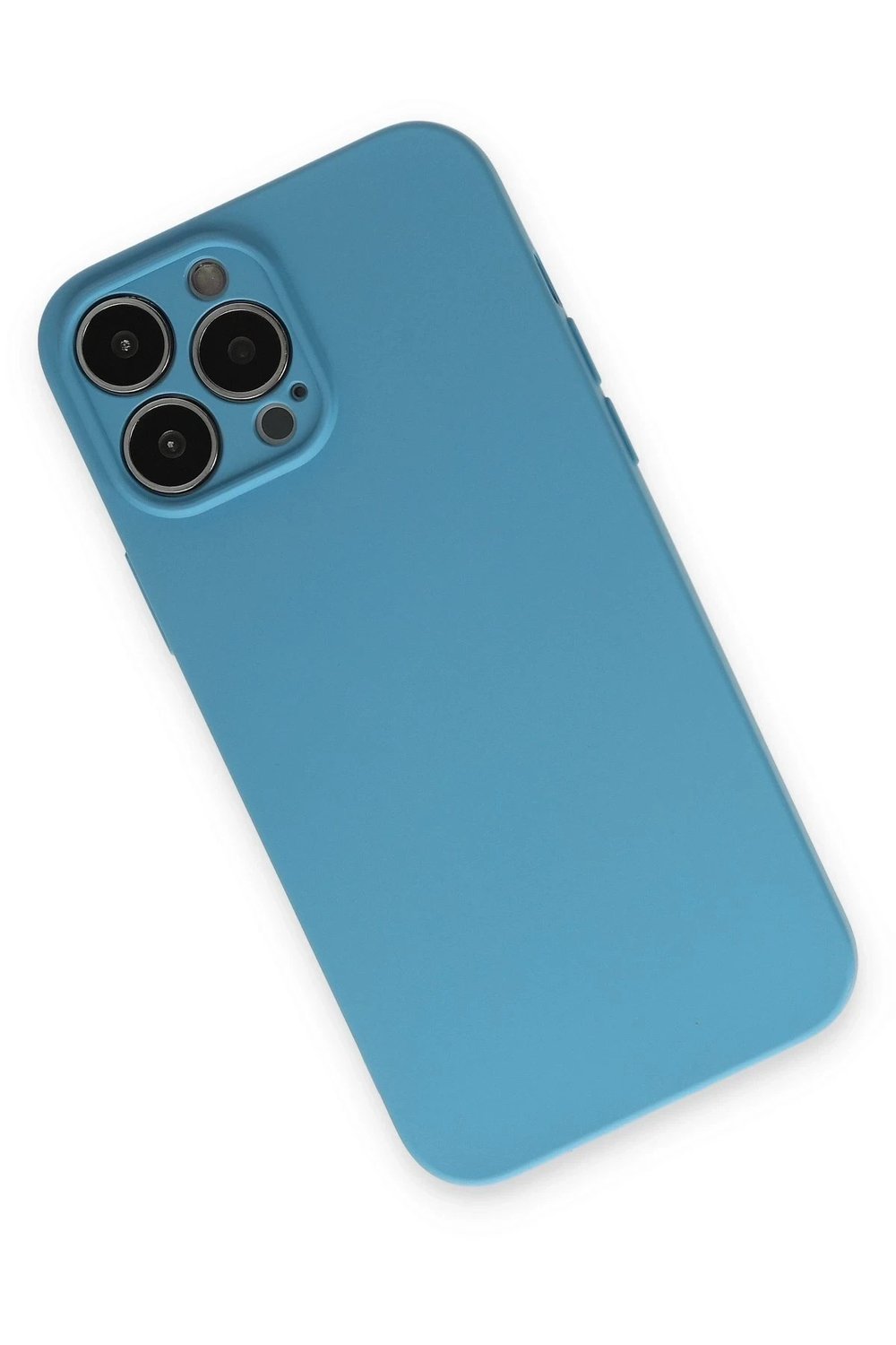 Mey İthalat®  iPhone 13 Pro Kılıf Nano içi Kadife Silikon - Mavi