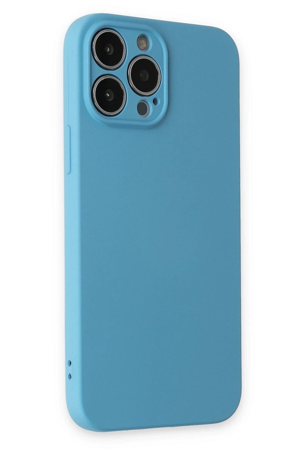 Mey İthalat®  iPhone 13 Pro Kılıf Nano içi Kadife Silikon - Mavi