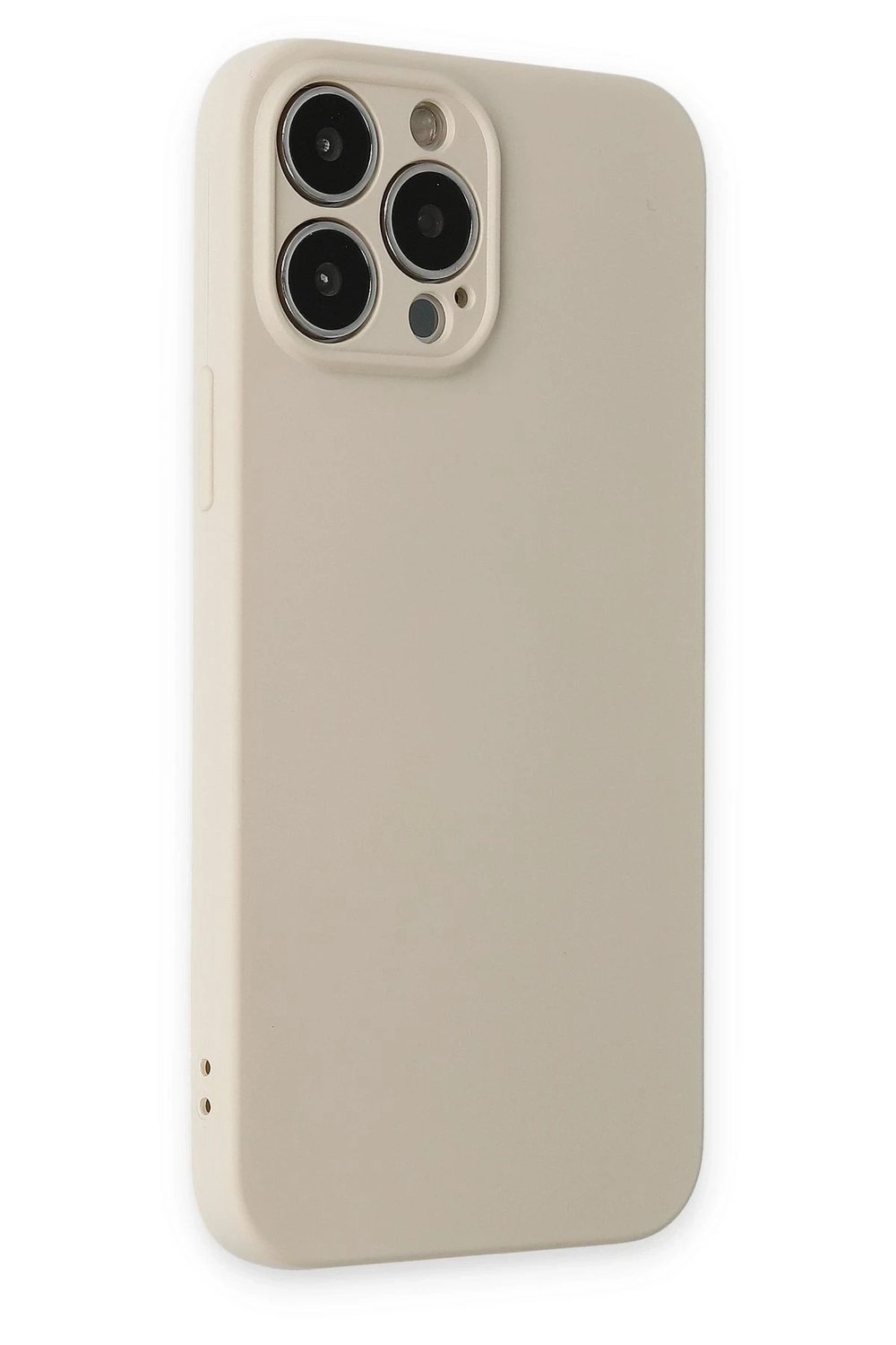 Mey İthalat®  iPhone 13 Pro Kılıf Nano içi Kadife Silikon - Bej