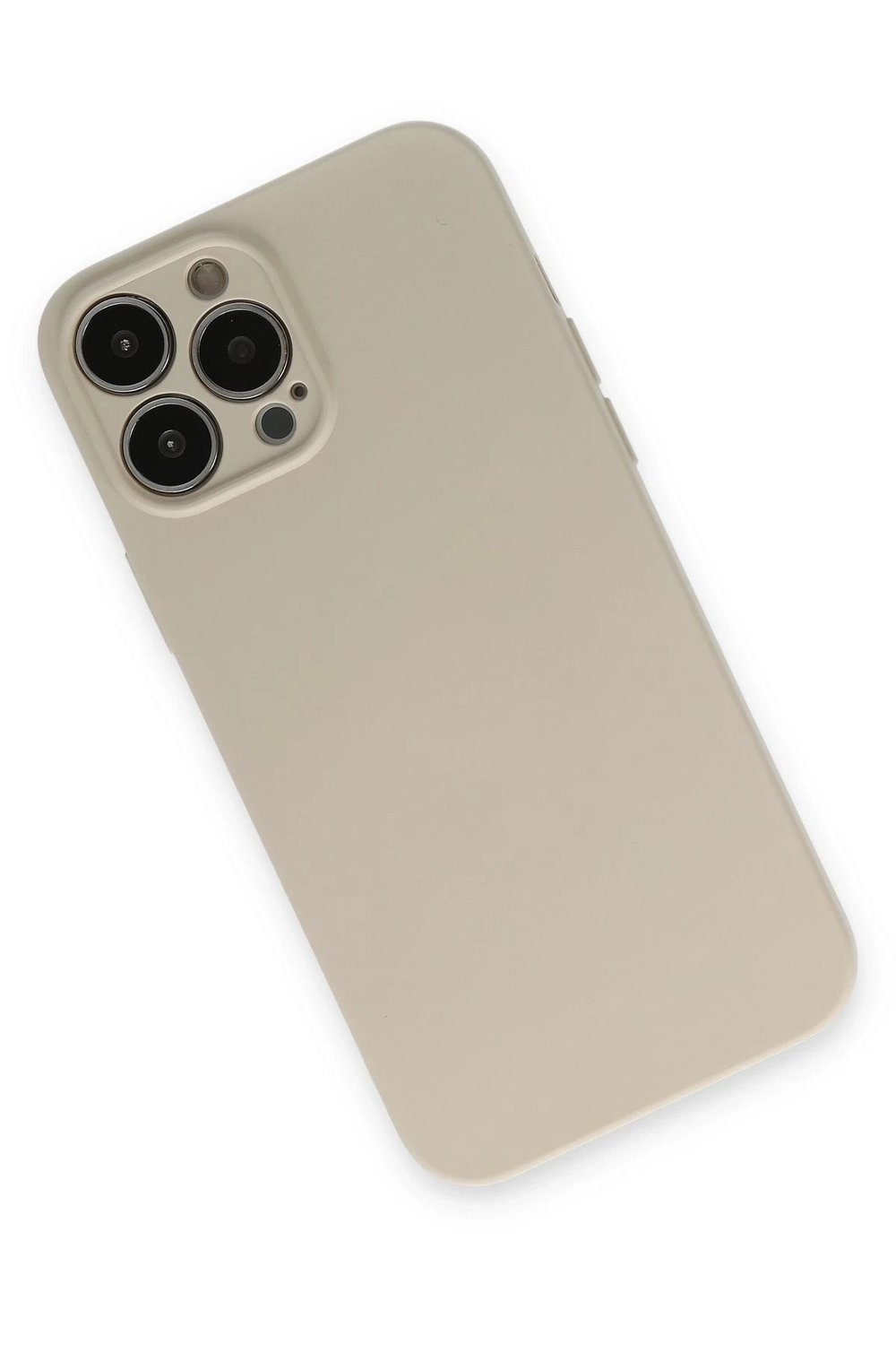 Mey İthalat®  iPhone 13 Pro Kılıf Nano içi Kadife Silikon - Bej