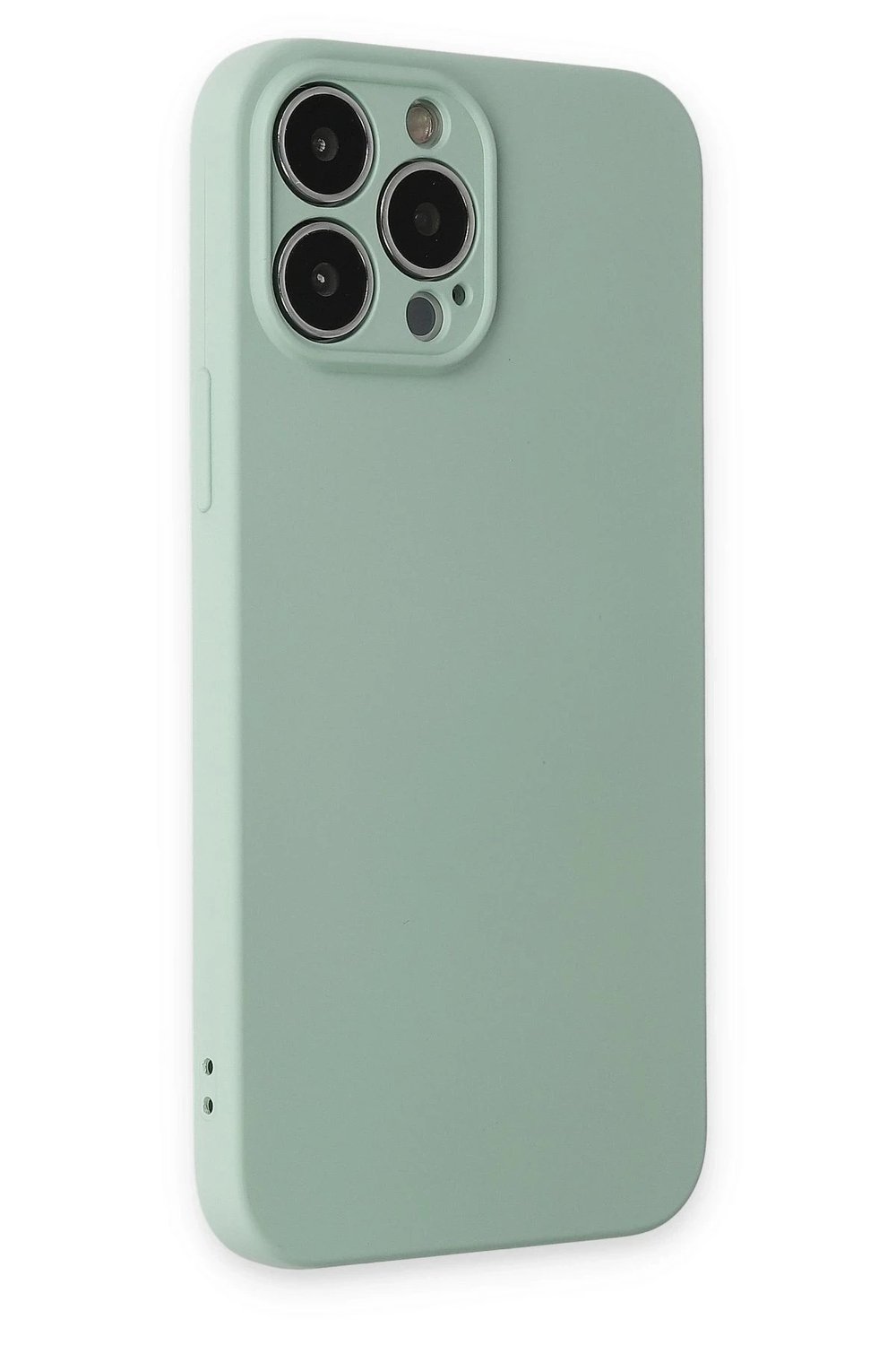 Mey İthalat®  iPhone 13 Pro Kılıf Nano içi Kadife Silikon - Su Yeşili