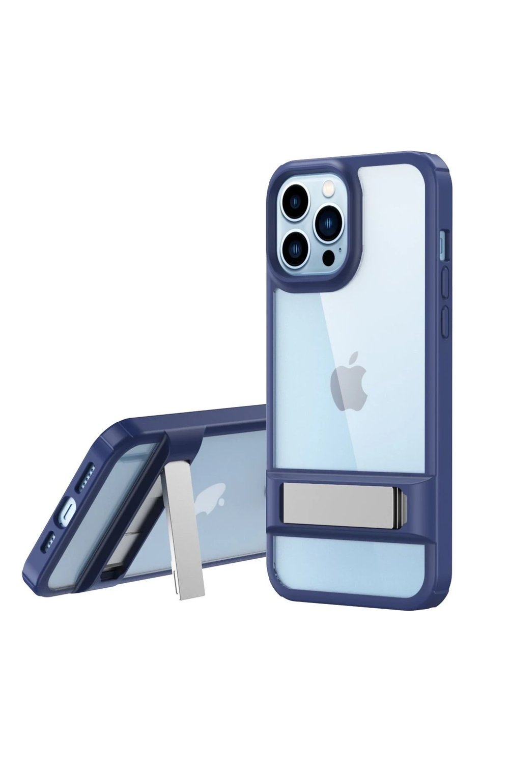 Mey İthalat®  iPhone 13 Pro Kılıf Rolet Stand Kapak - Lacivert