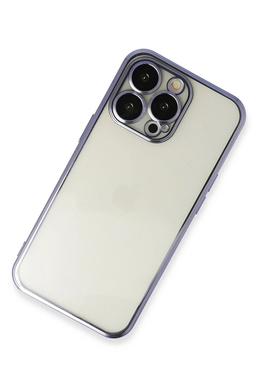 Mey İthalat®  iPhone 13 Pro Max Kılıf  Lensli Silikon - Mor
