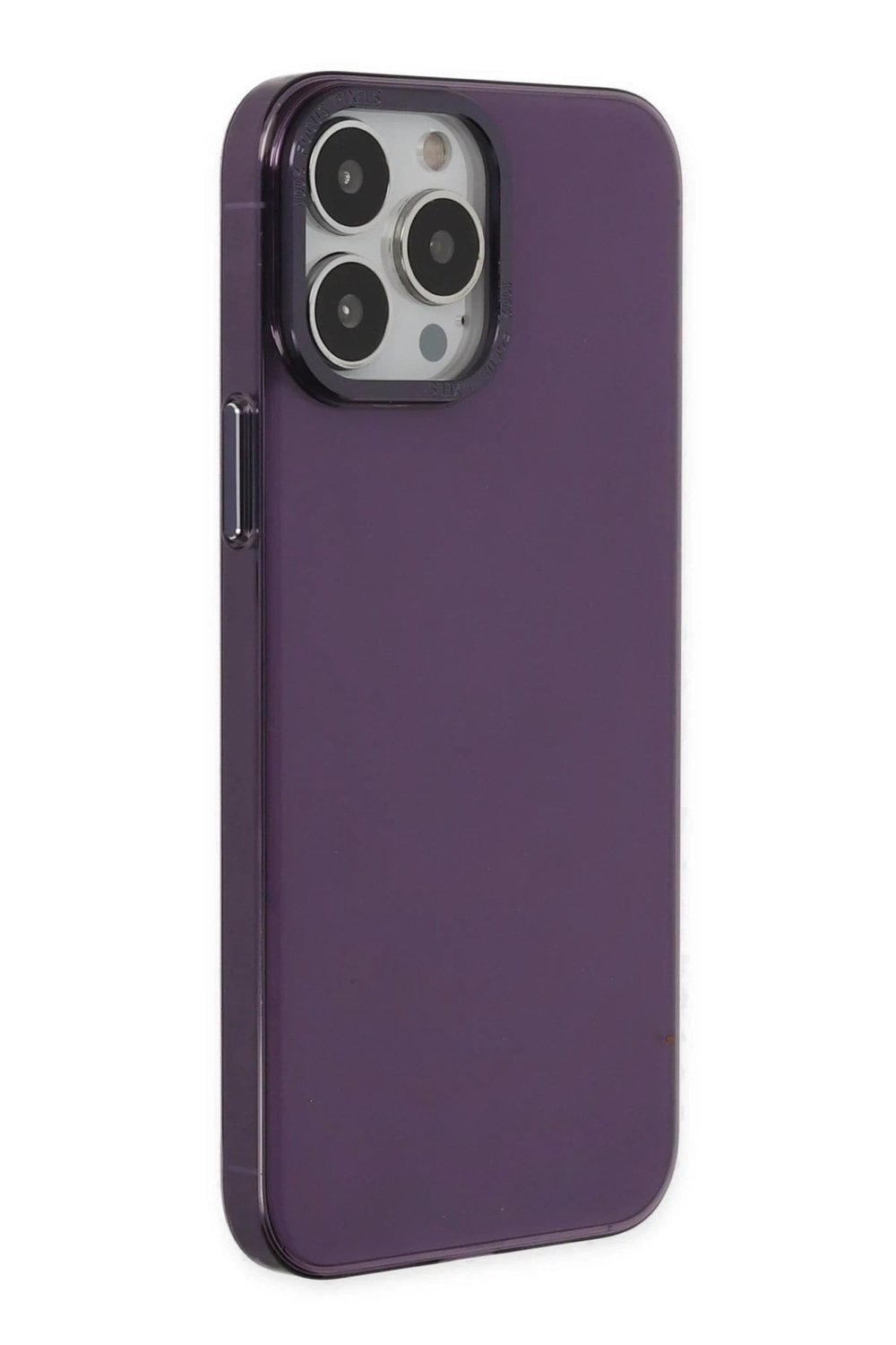 Mey İthalat®  iPhone 13 Pro Max Kılıf Anka PC Sert Metal Kapak - Mor