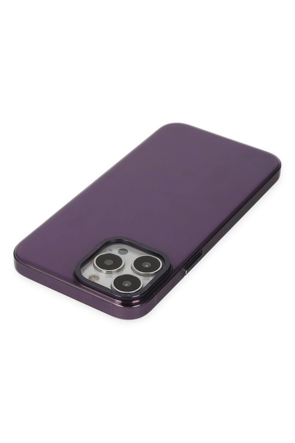 Mey İthalat®  iPhone 13 Pro Max Kılıf Anka PC Sert Metal Kapak - Mor
