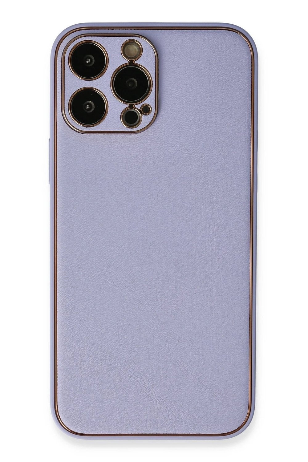 Mey İthalat®  iPhone 13 Pro Max Kılıf Coco Deri Silikon Kapak - Açık Lila