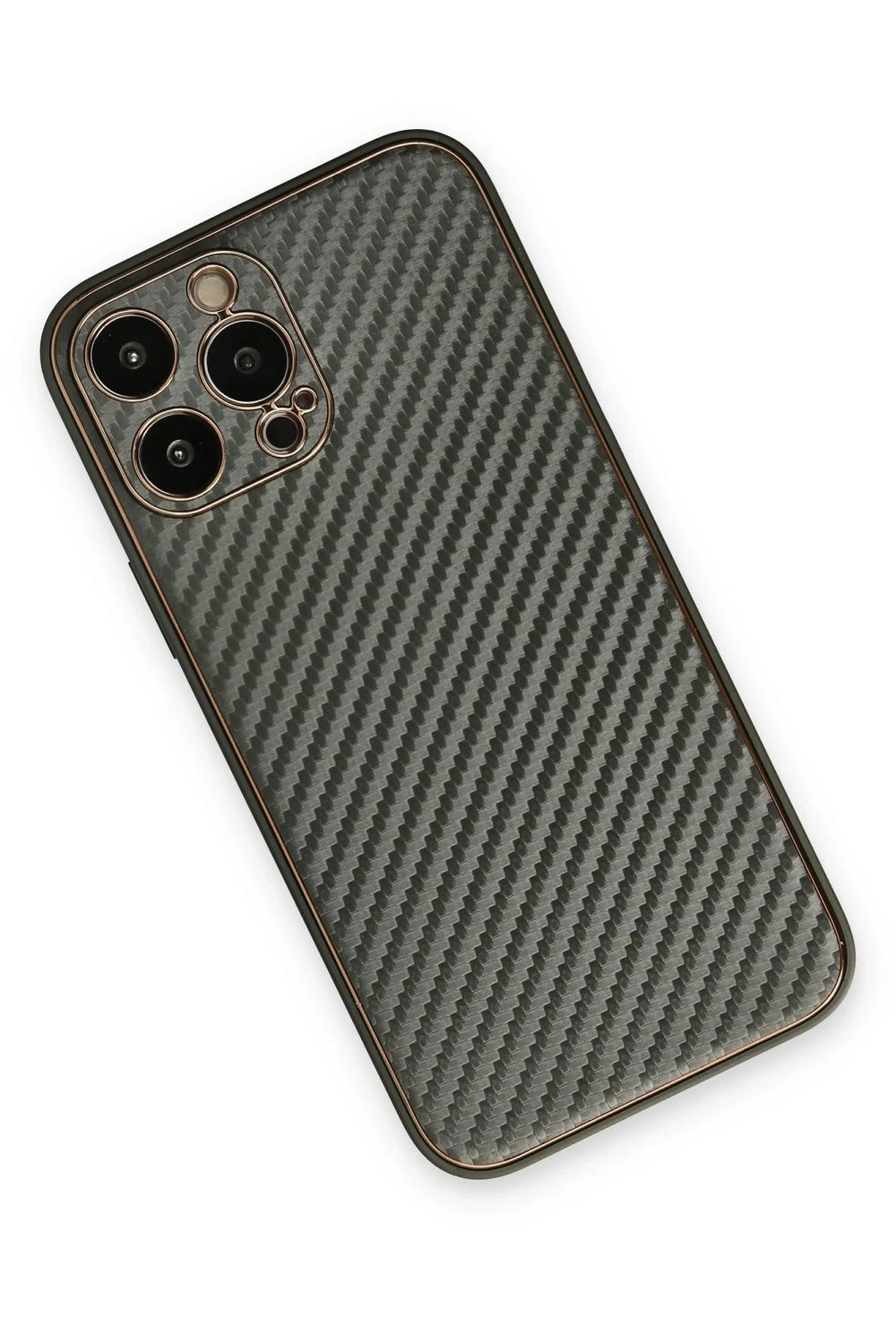 Mey İthalat®  iPhone 13 Pro Max Kılıf Coco Karbon Silikon - Füme