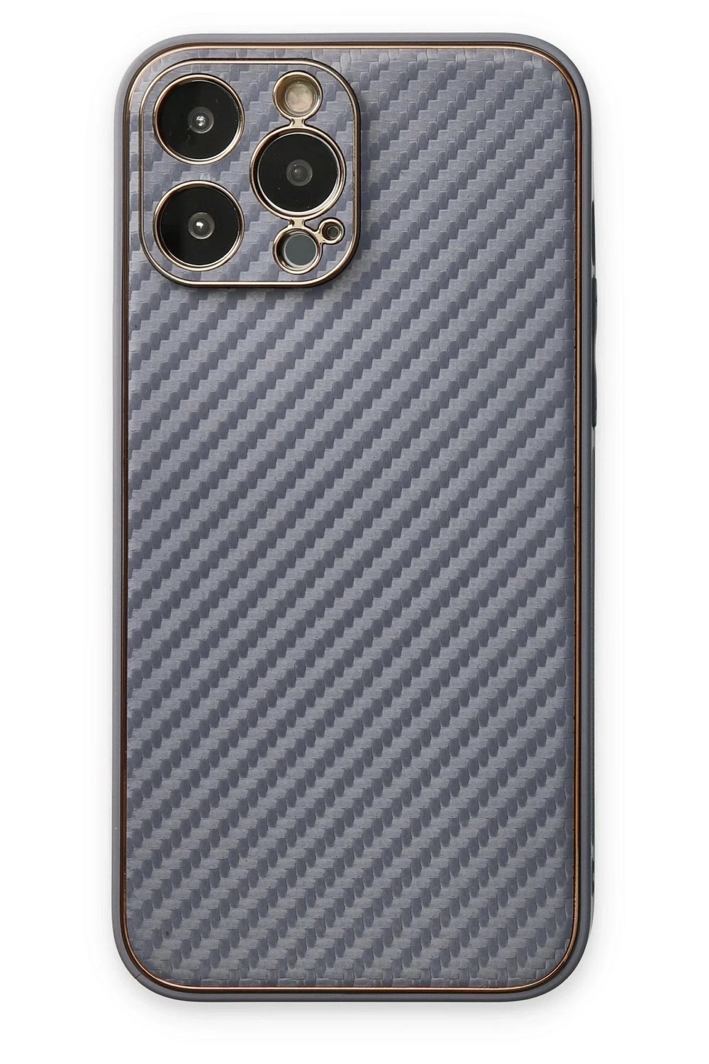 Mey İthalat®  iPhone 13 Pro Max Kılıf Coco Karbon Silikon - Gri