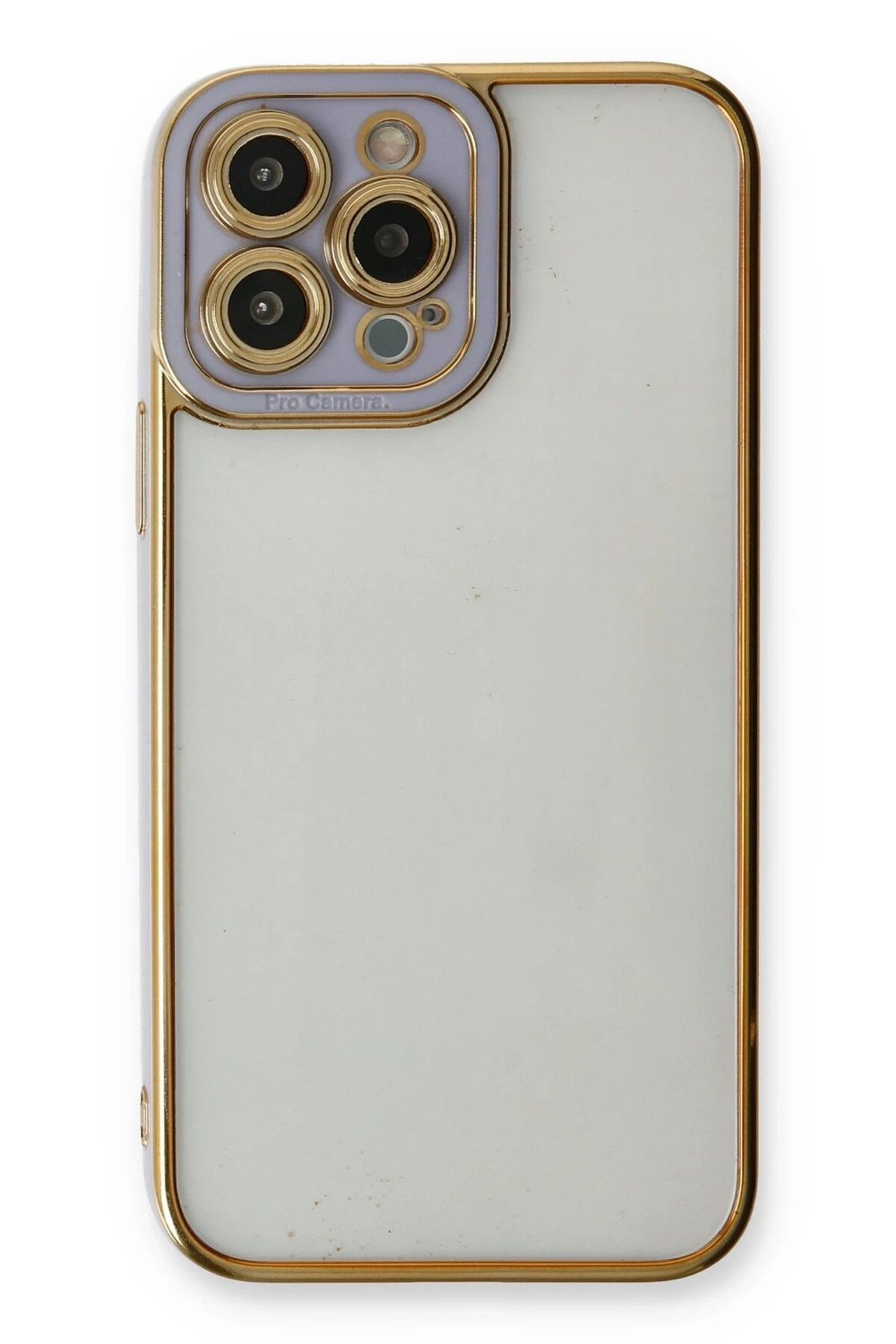 Mey İthalat®  iPhone 13 Pro Max Kılıf Liva Lens Silikon - Lila