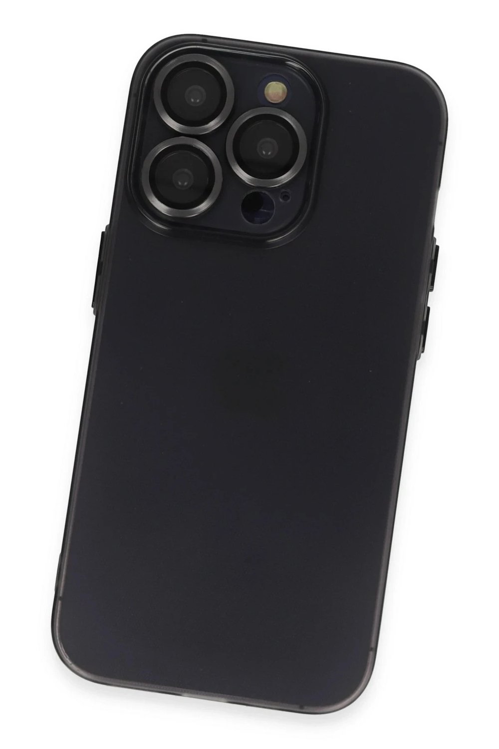 Mey İthalat®  iPhone 13 Pro Max Kılıf Luko Lens Silikon - Siyah