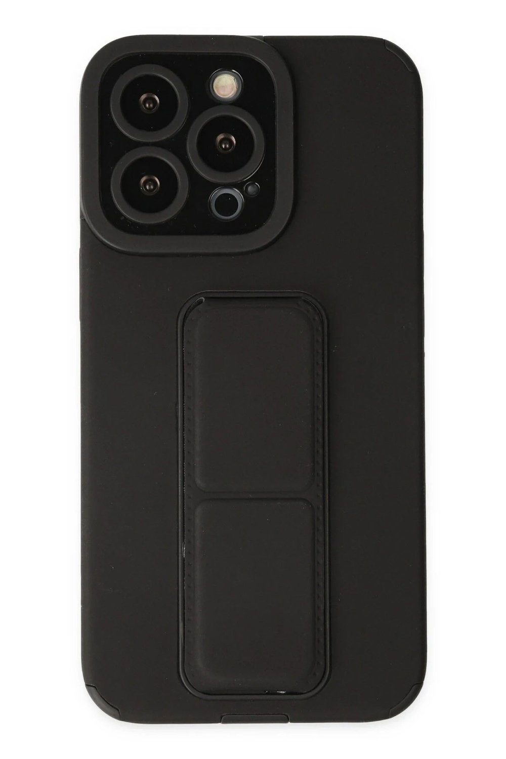 Mey İthalat®  iPhone 13 Pro Max Kılıf Mega Standlı Silikon - Siyah