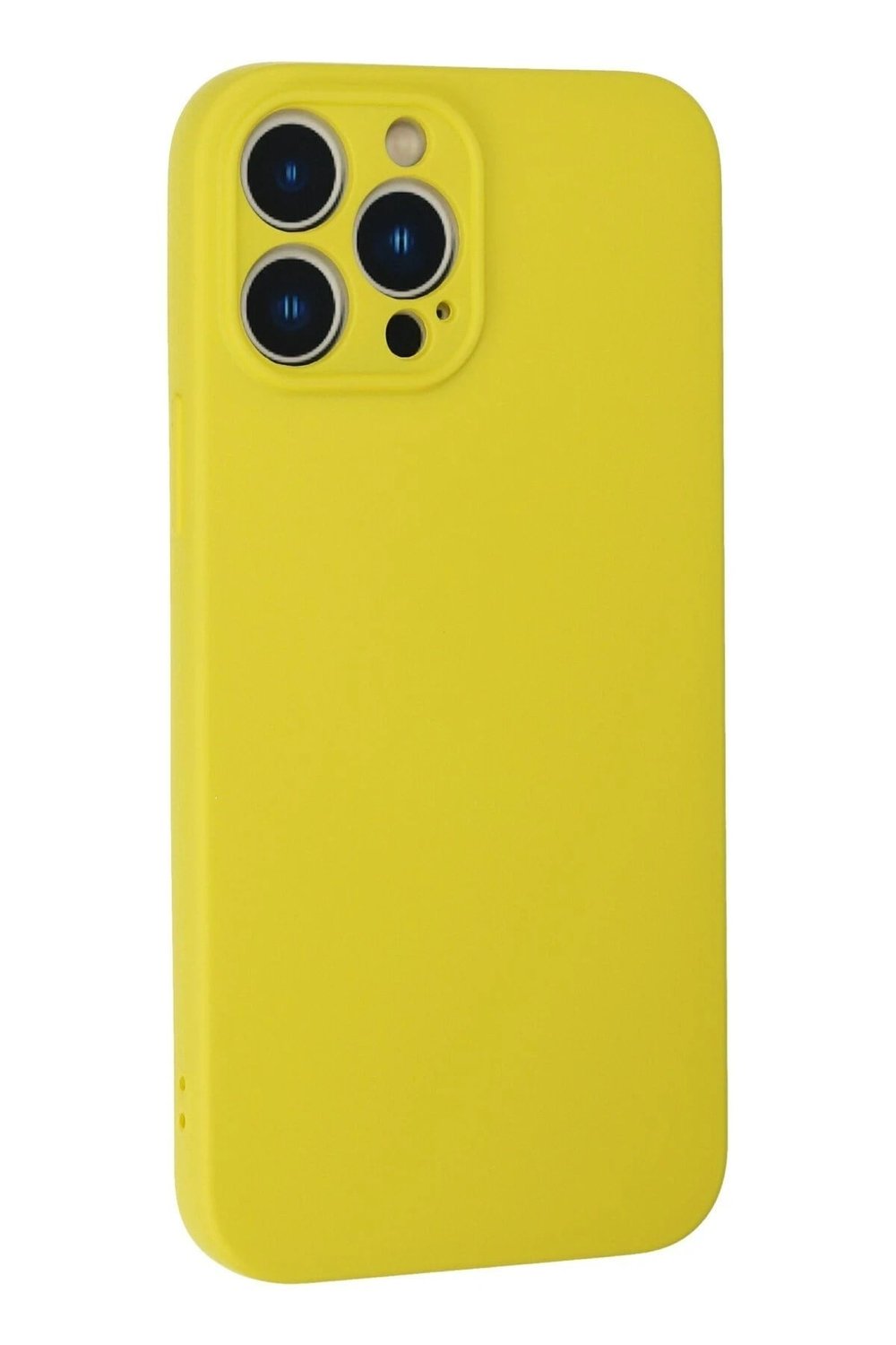 Mey İthalat®  iPhone 13 Pro Max Kılıf Nano içi Kadife Silikon - Sarı