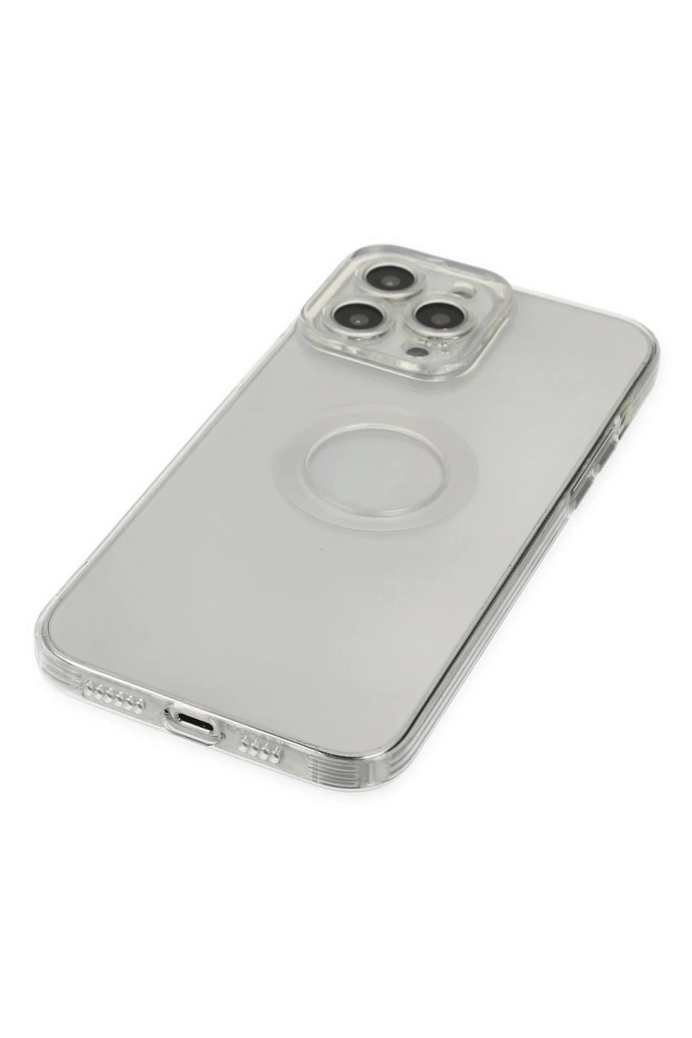 Mey İthalat®  iPhone 13 Pro Max Kılıf Santa Lens Silikon - Şeffaf