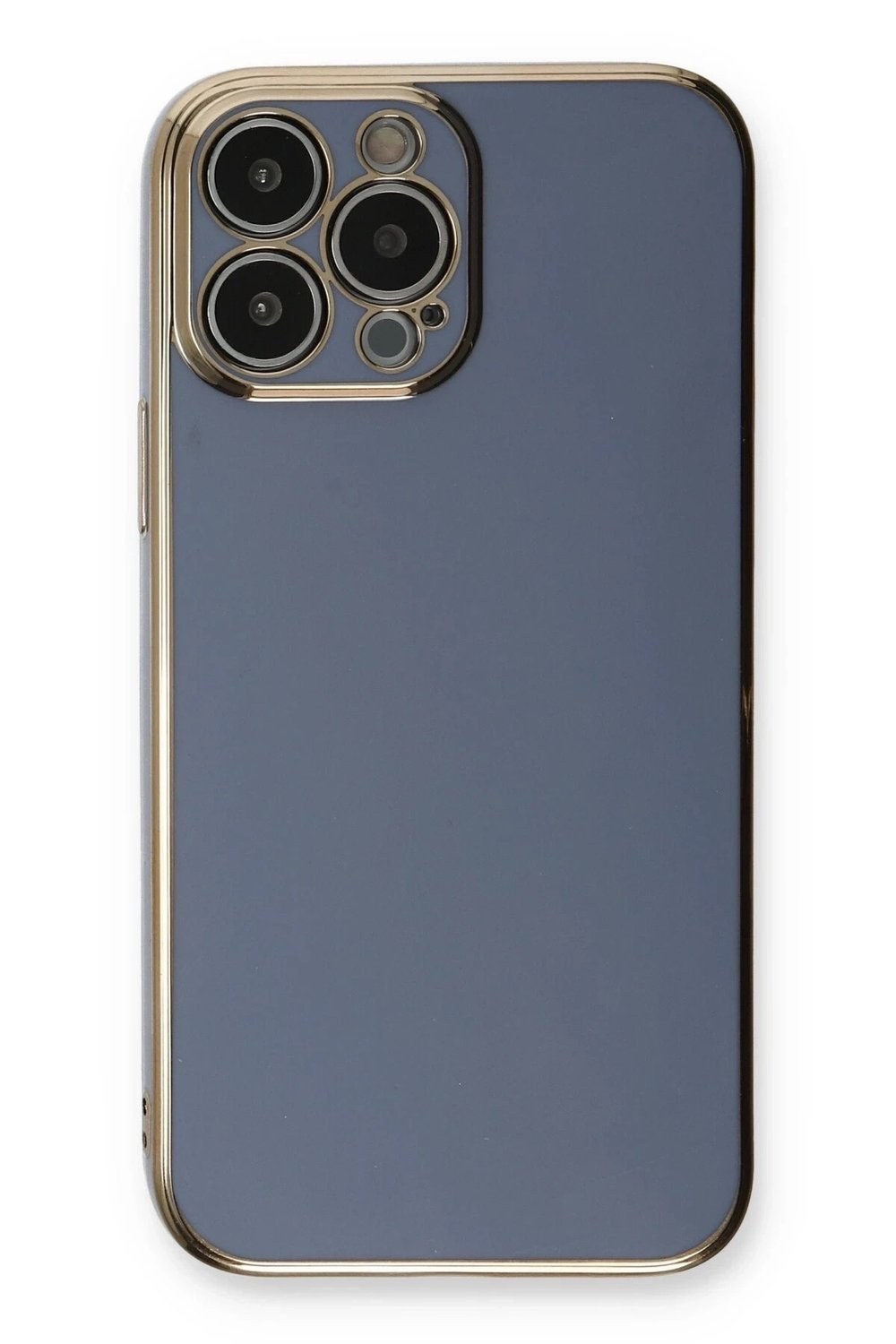 Mey İthalat®  iPhone 13 Pro Max Kılıf Volet Silikon - Mavi