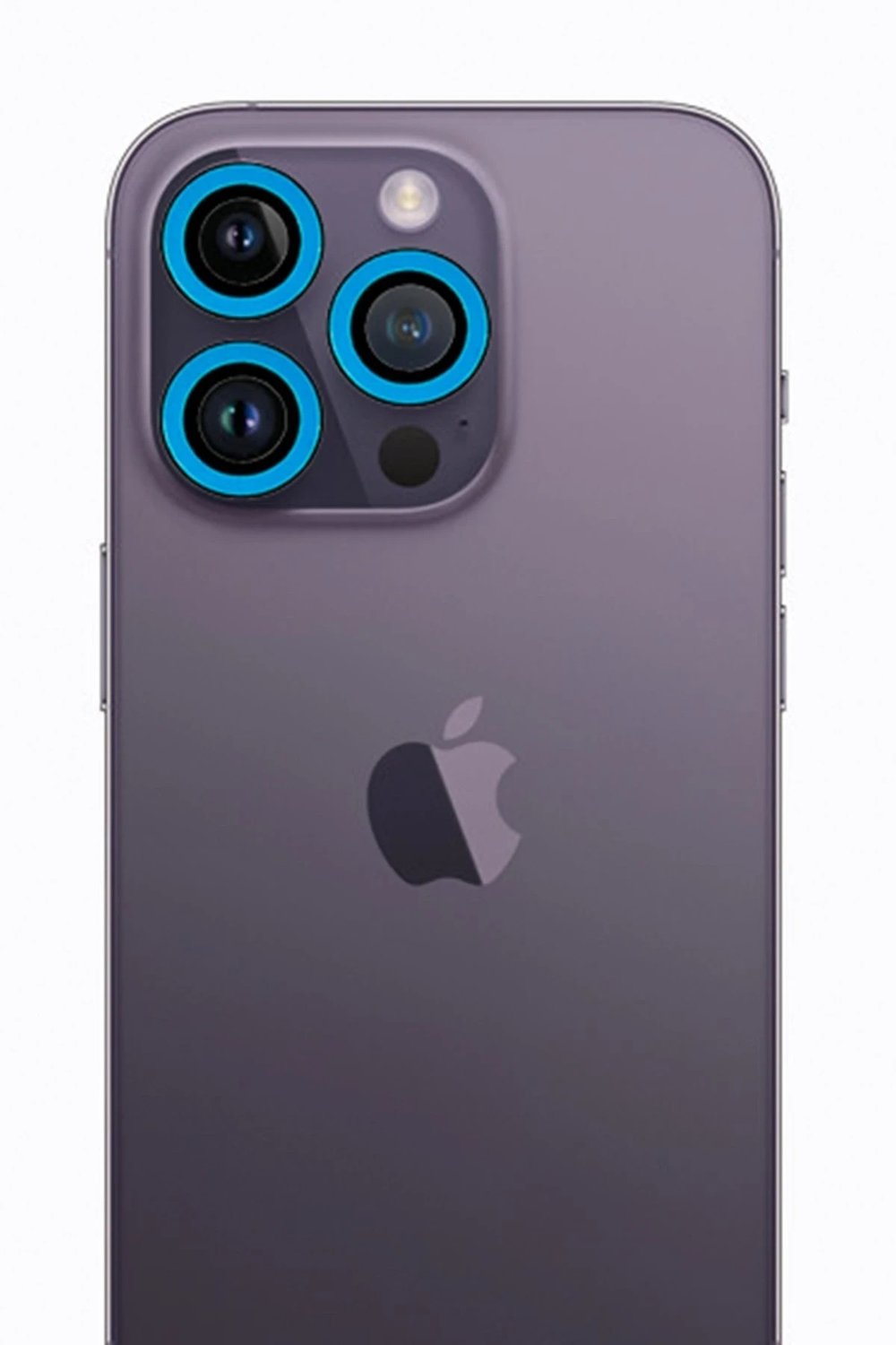 Mey İthalat®  iPhone 13 Pro Max Neon Fosforlu Kamera Lens - Mavi