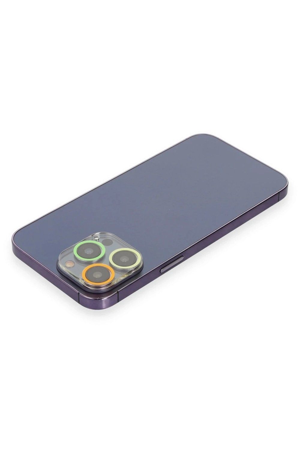 Mey İthalat®  iPhone 13 Pro Renkli Kamera Lens Koruma Cam - Sarı-Turuncu